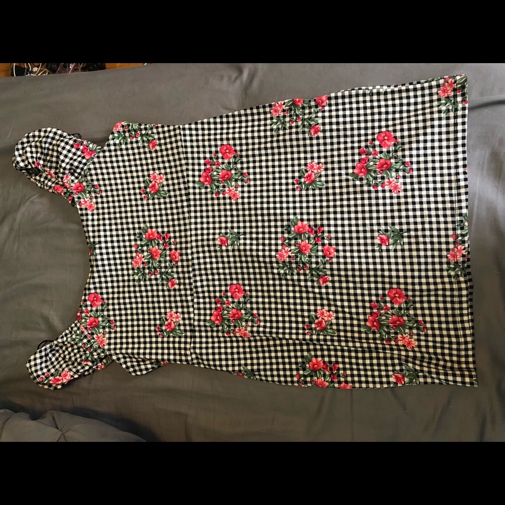 Gingham print Forever 21 bodycon dress